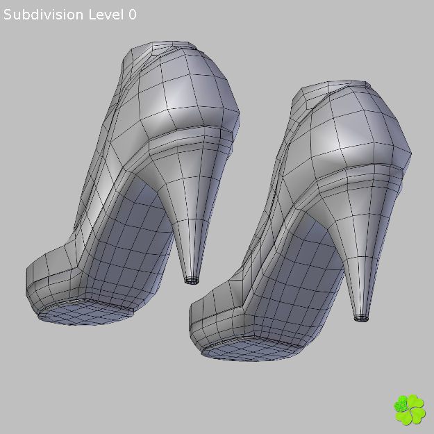 Glass shoes low poly simplified  Low-poly 3D model_19