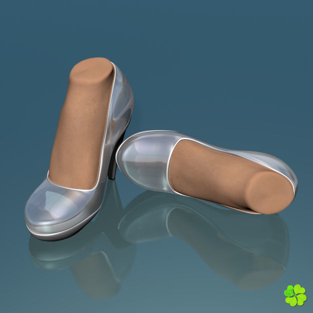 Glass shoes low poly simplified  Low-poly 3D model_11