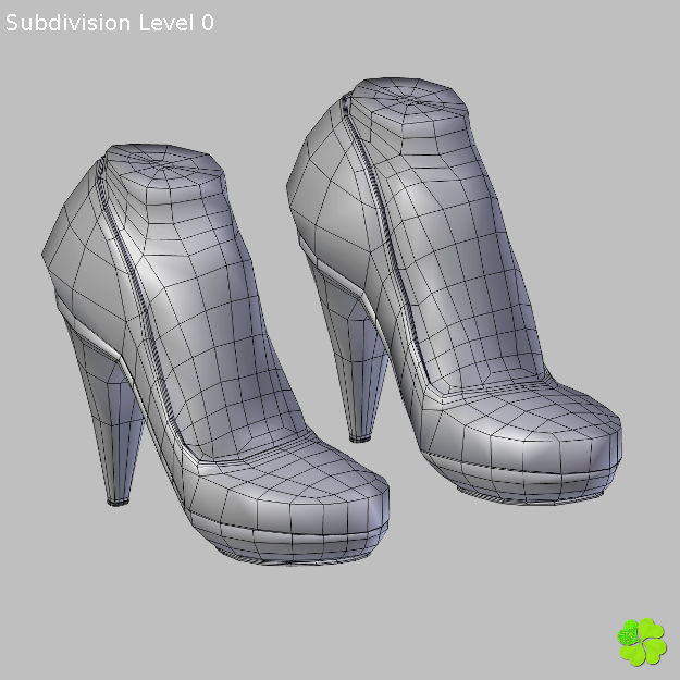 Glass shoes low poly simplified  Low-poly 3D model_17