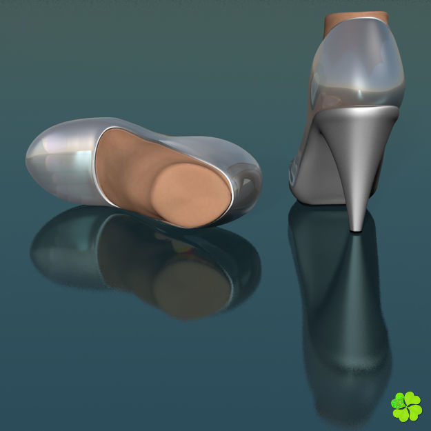 Glass shoes low poly simplified  Low-poly 3D model_13