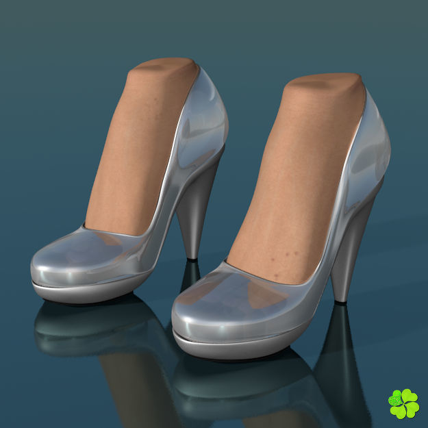 Glass shoes low poly simplified  Low-poly 3D model_8