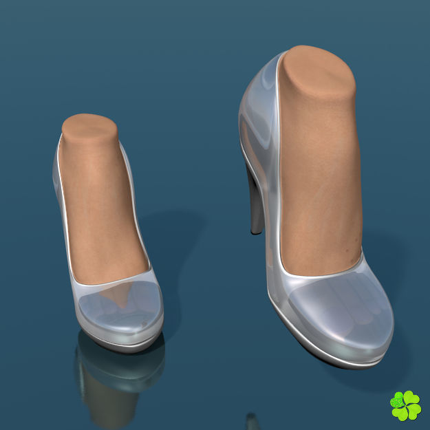 Glass shoes low poly simplified  Low-poly 3D model_14