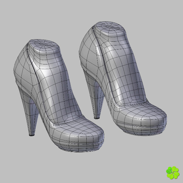 Glass shoes low poly simplified  Low-poly 3D model_16