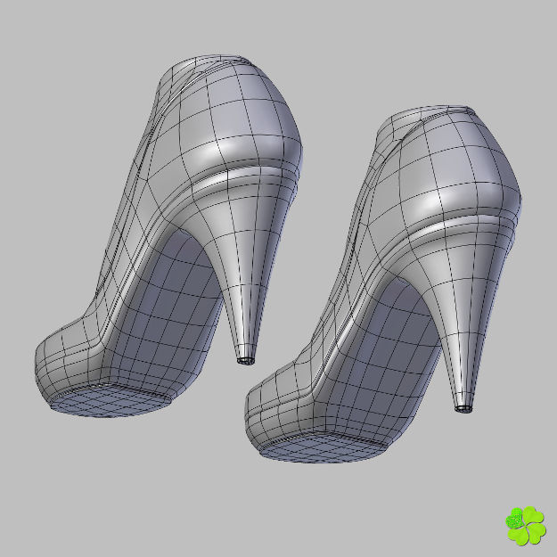 Glass shoes low poly simplified  Low-poly 3D model_18