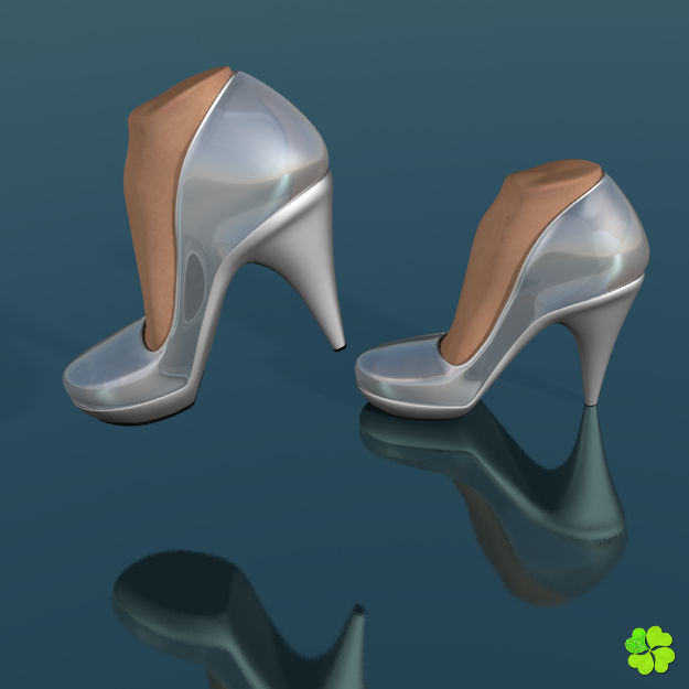 Glass shoes low poly simplified  Low-poly 3D model_10