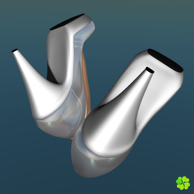 Glass shoes low poly simplified  Low-poly 3D model_2