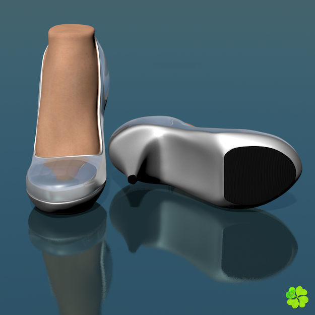 Glass shoes low poly simplified  Low-poly 3D model_12