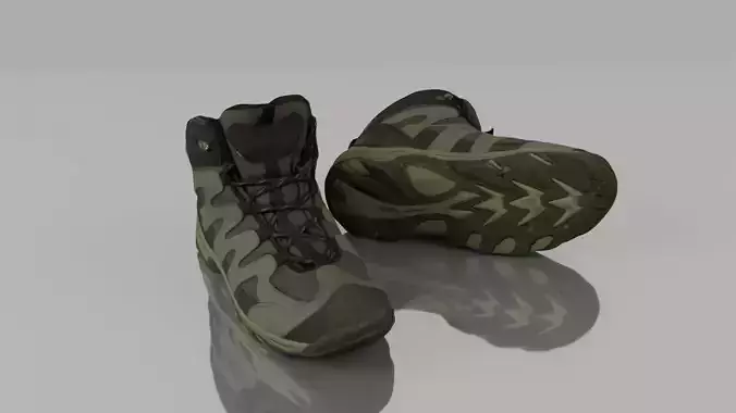 Hiking boots Low-poly 3D model