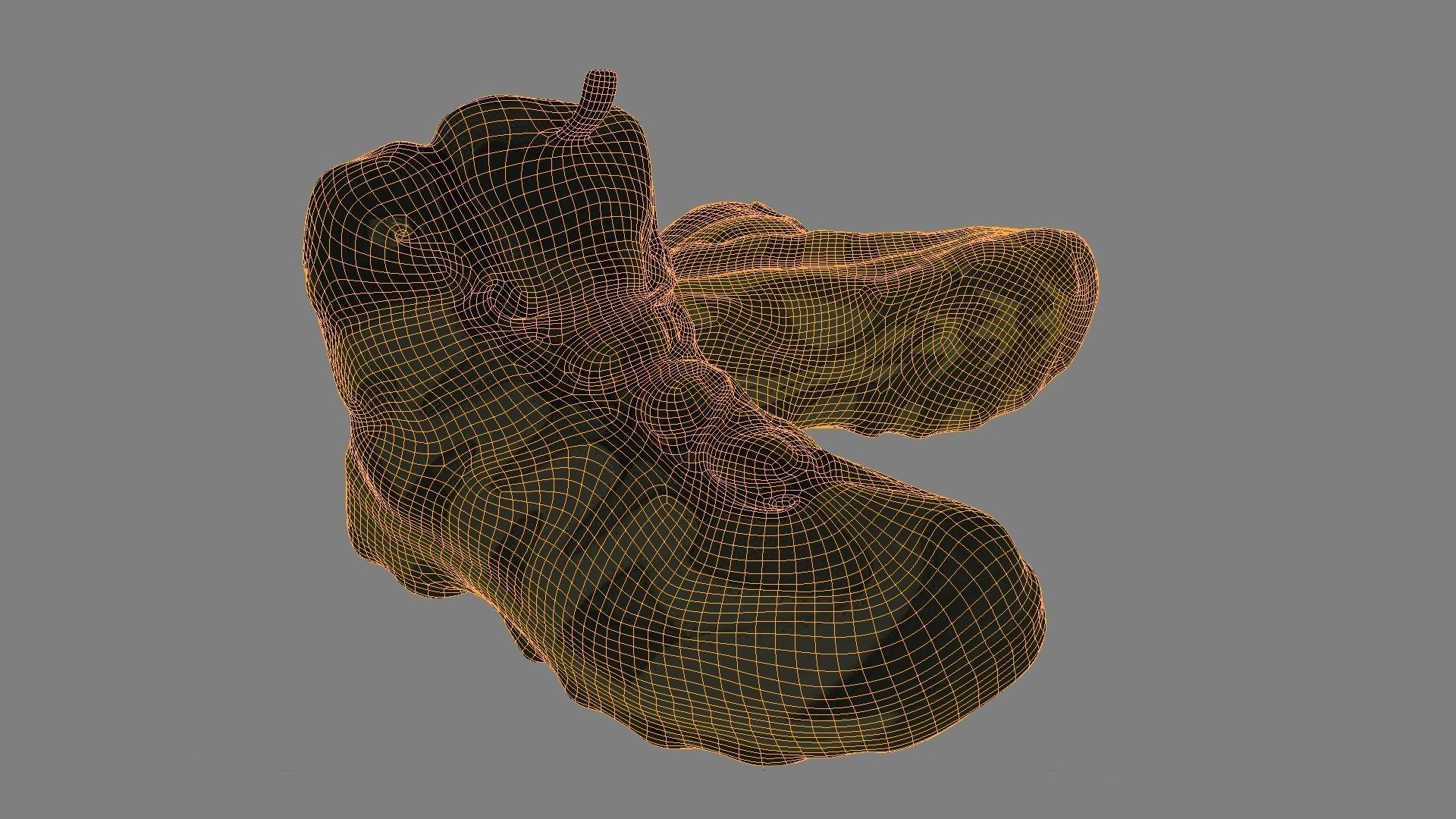 Hiking boots Low-poly 3D model_4