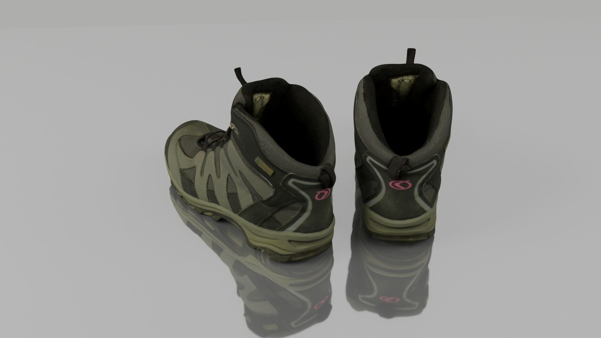 Hiking boots Low-poly 3D model_3