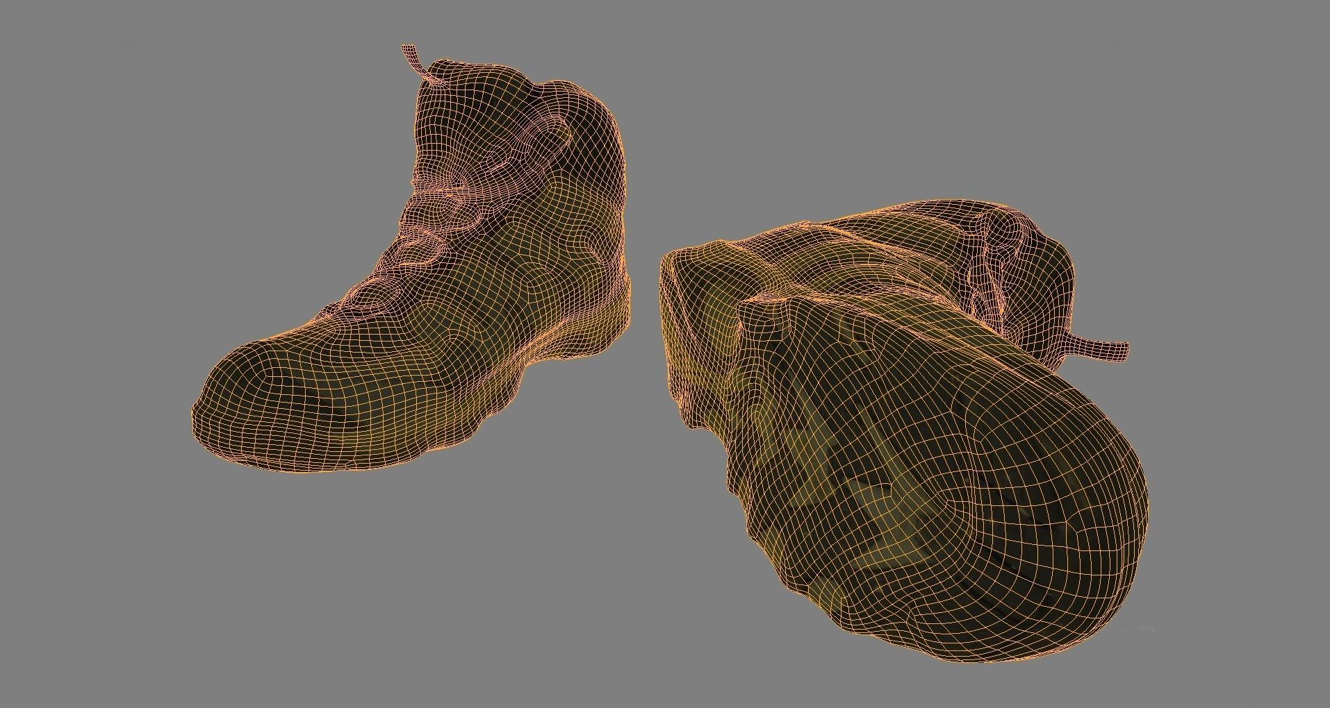 Hiking boots Low-poly 3D model_5