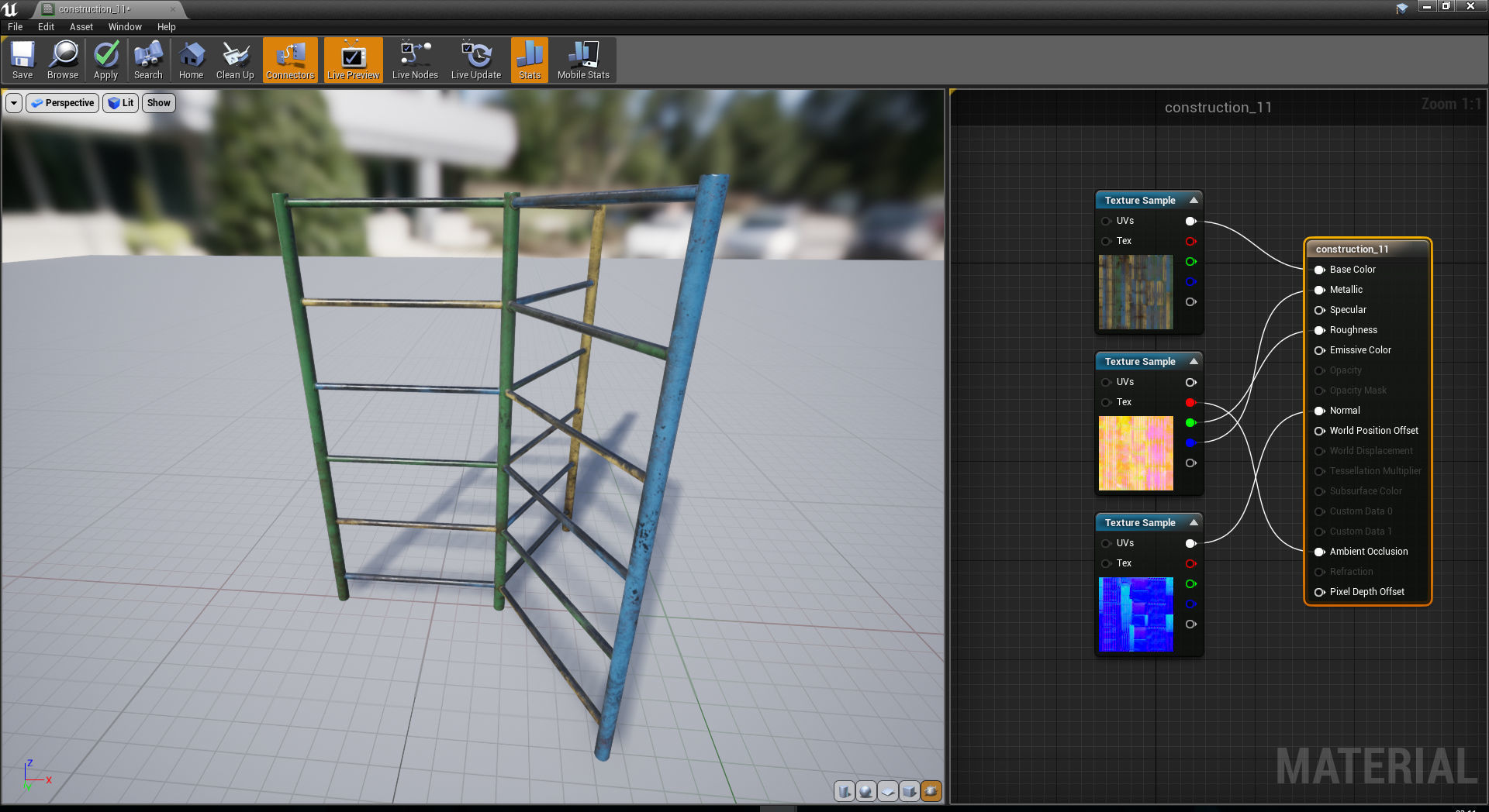 Old Soviet Playground set Low-poly 3D model_62