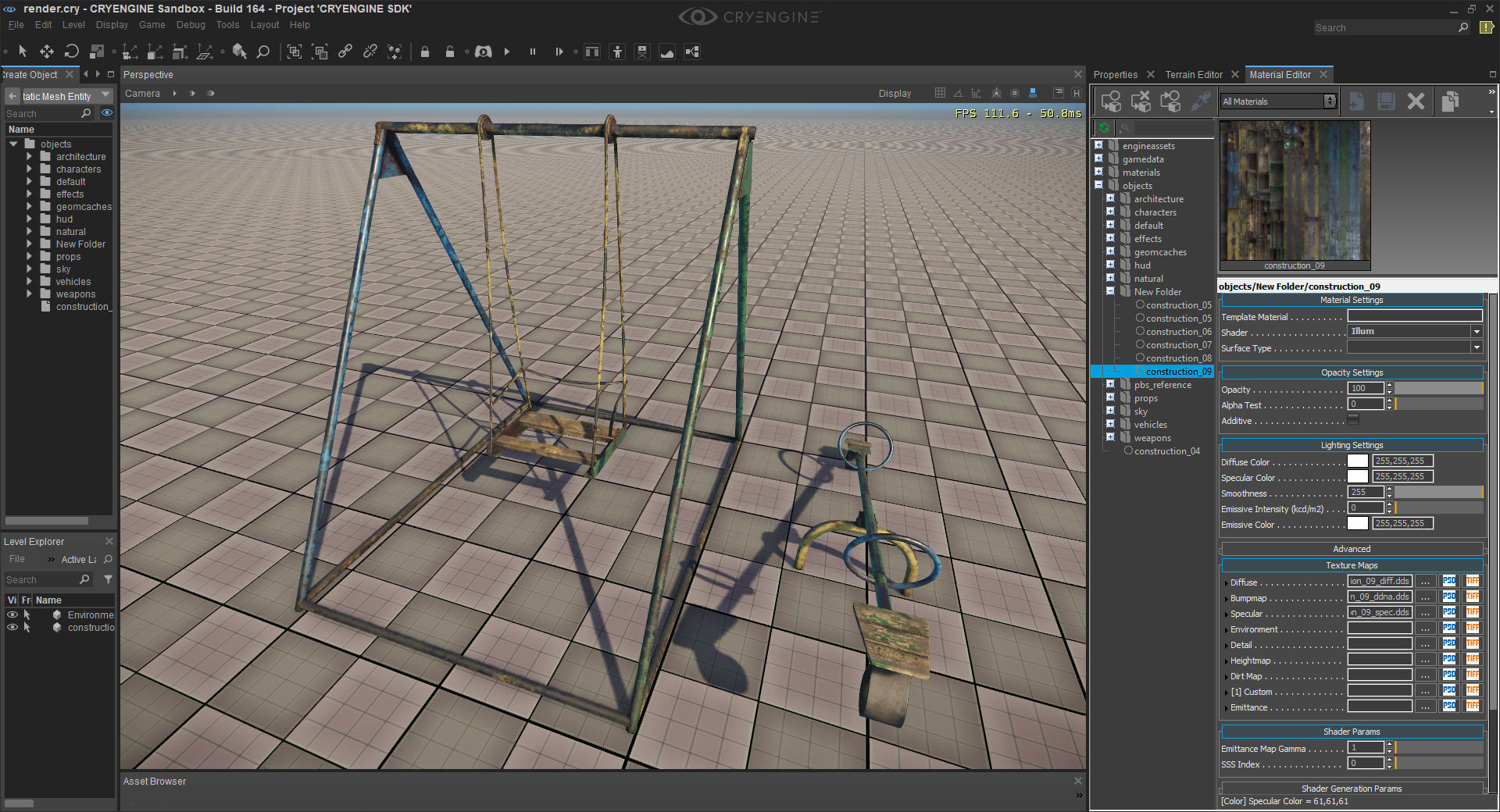 Old Soviet Playground set Low-poly 3D model_48