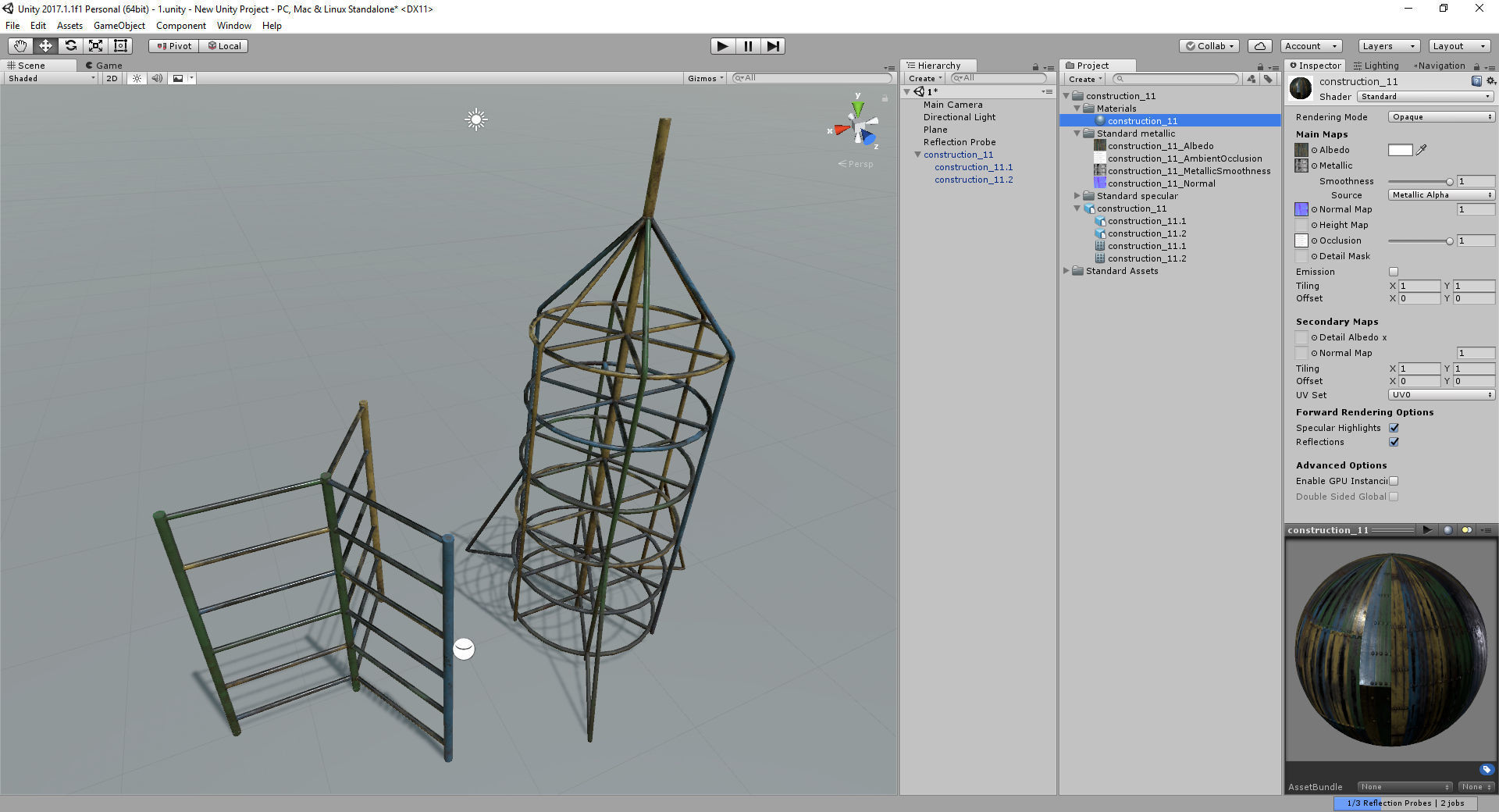 Old Soviet Playground set Low-poly 3D model_64