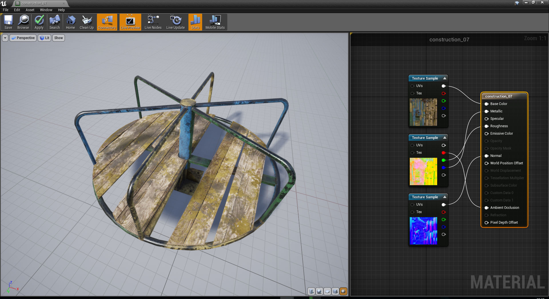 Old Soviet Playground set Low-poly 3D model_35