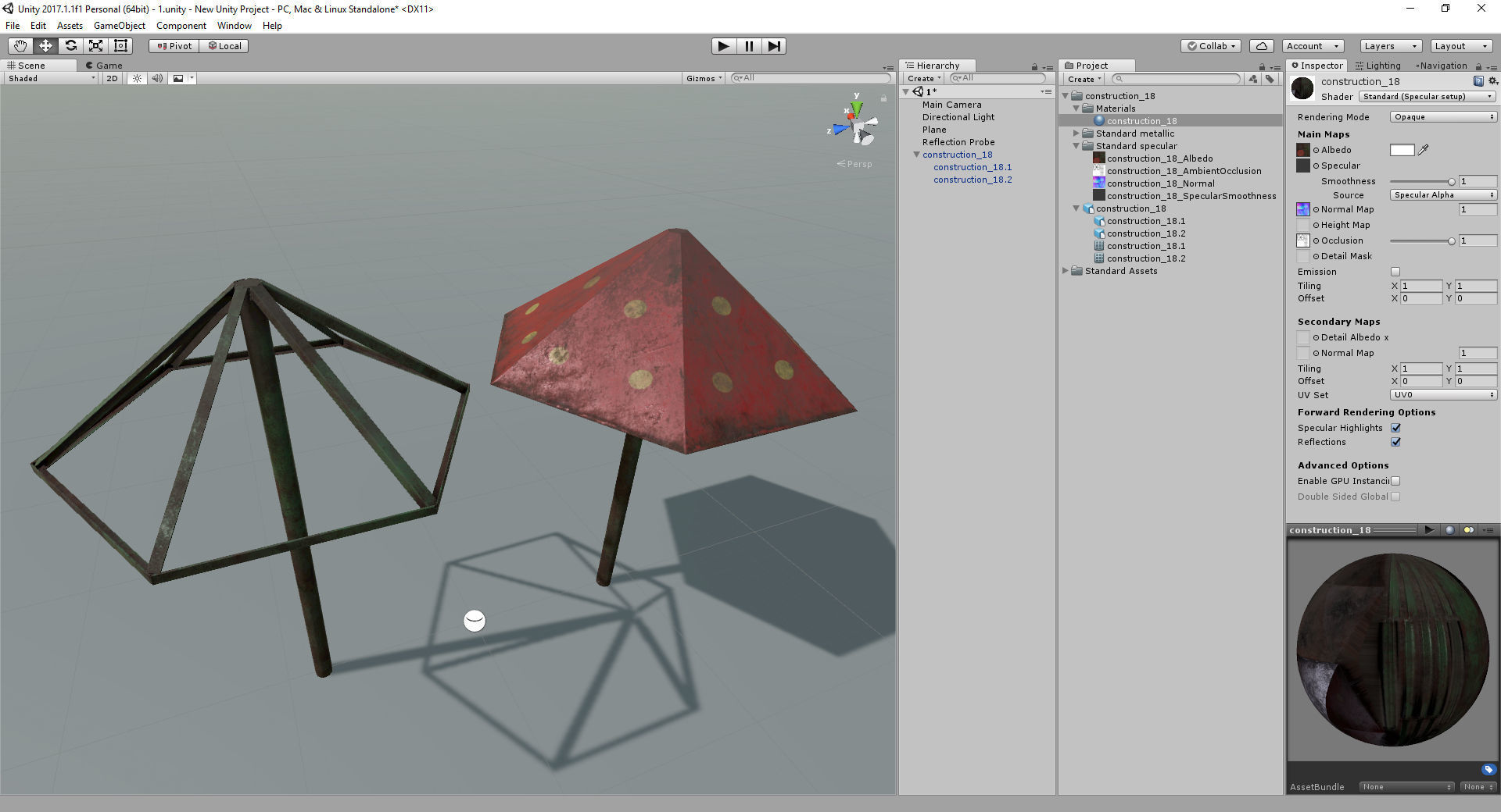 Old Soviet Playground set Low-poly 3D model_103