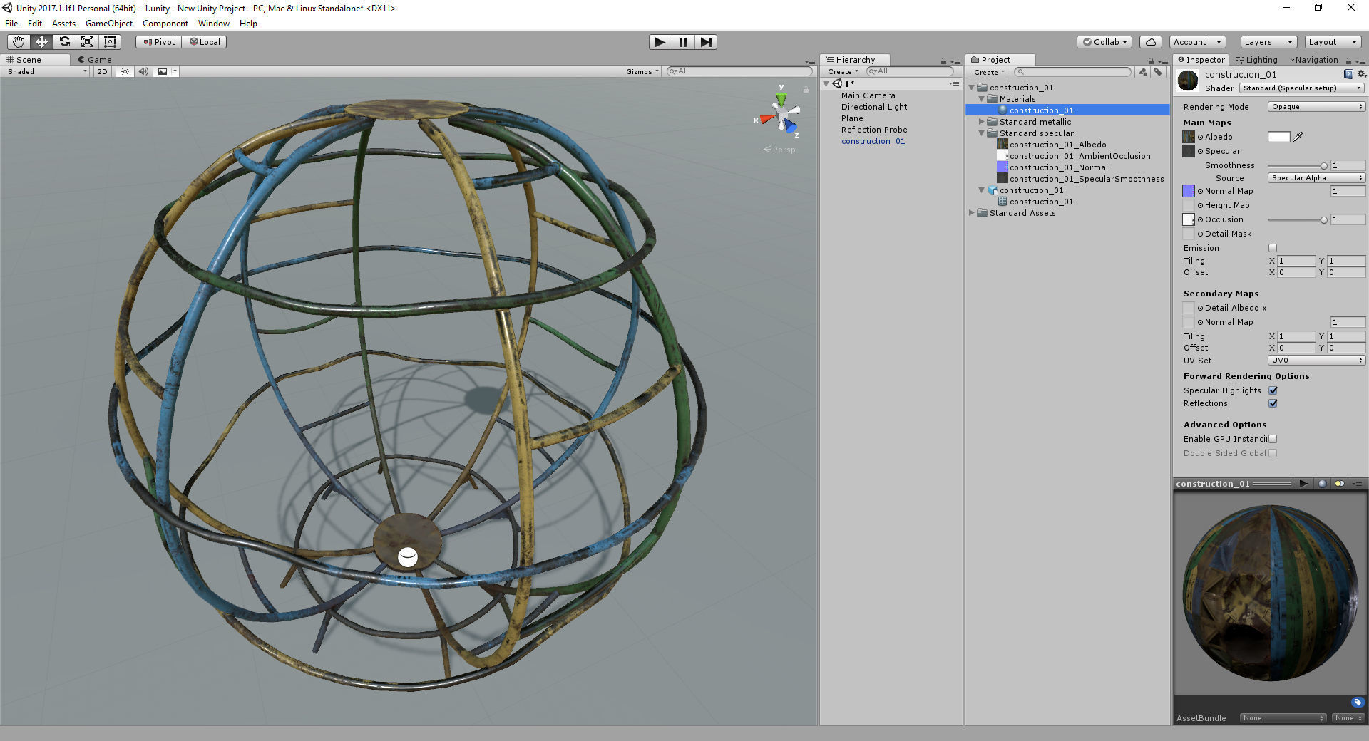 Old Soviet Playground set Low-poly 3D model_4
