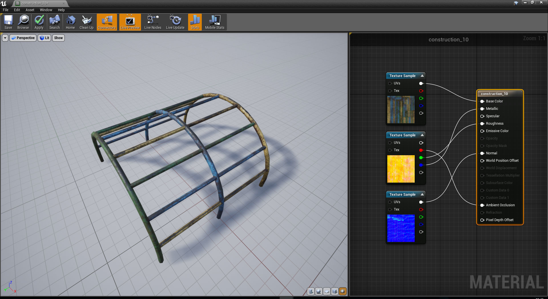 Old Soviet Playground set Low-poly 3D model_56