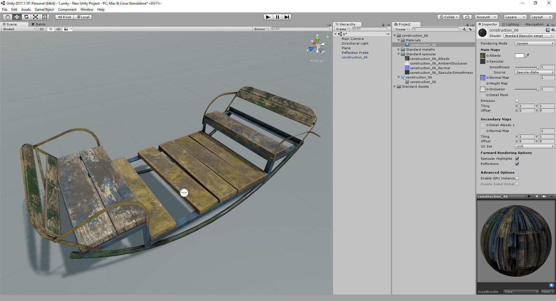 Old Soviet Playground set Low-poly 3D model_31