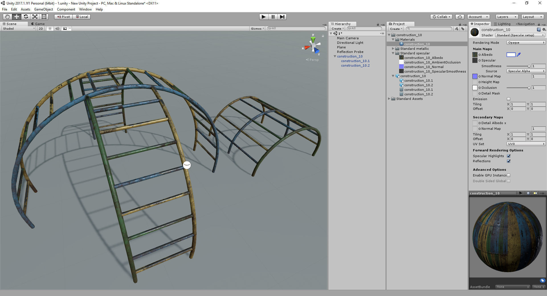 Old Soviet Playground set Low-poly 3D model_57