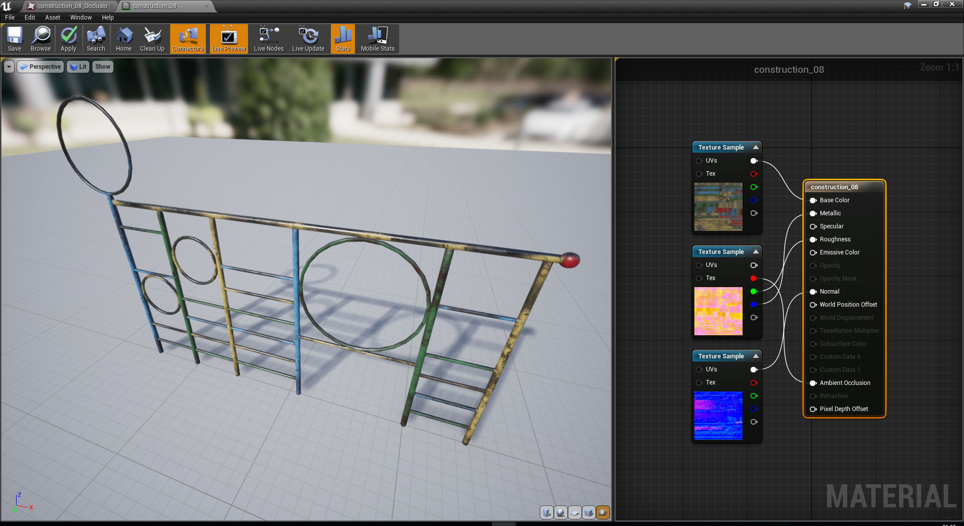 Old Soviet Playground set Low-poly 3D model_43