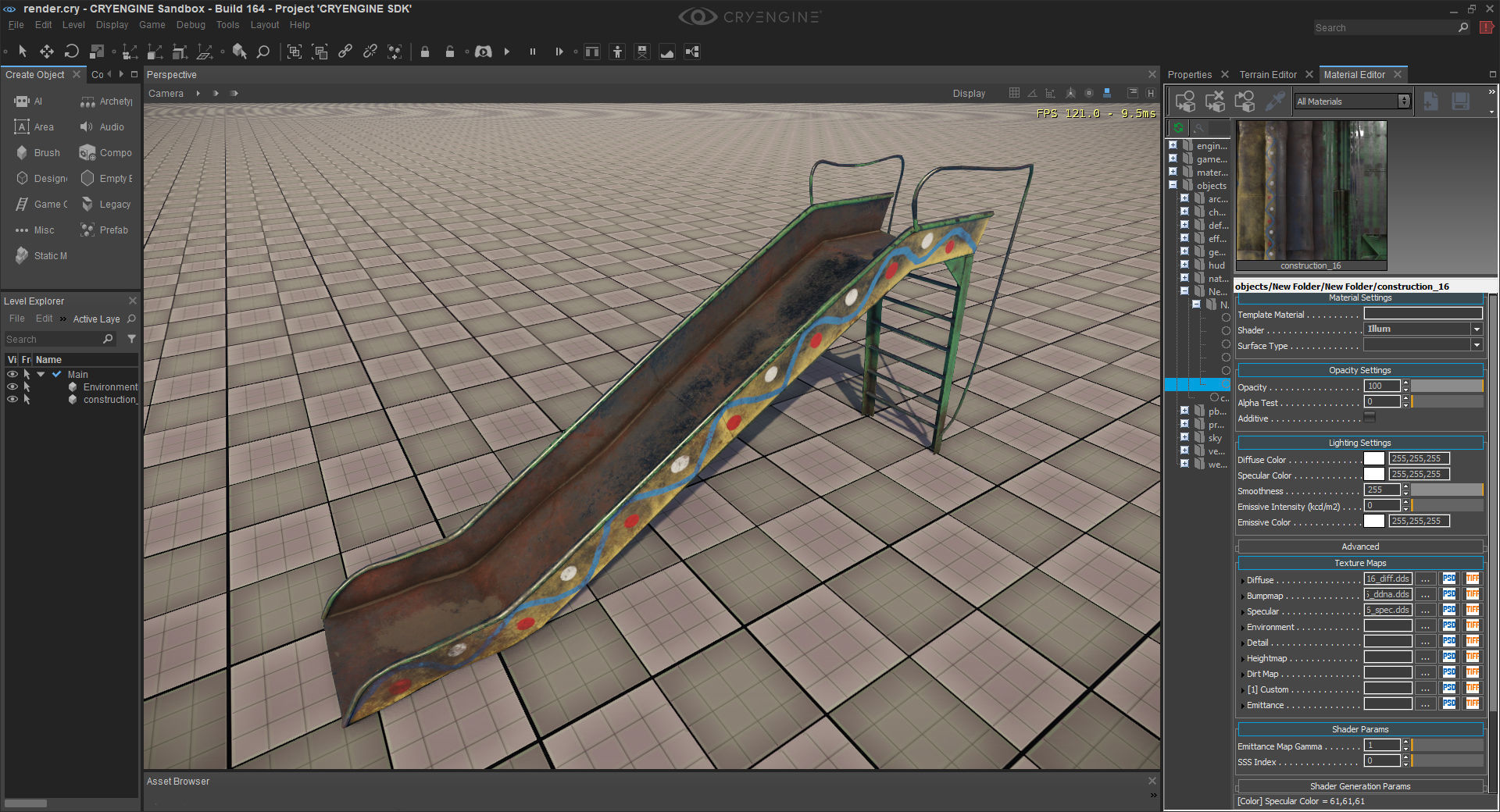Old Soviet Playground set Low-poly 3D model_88