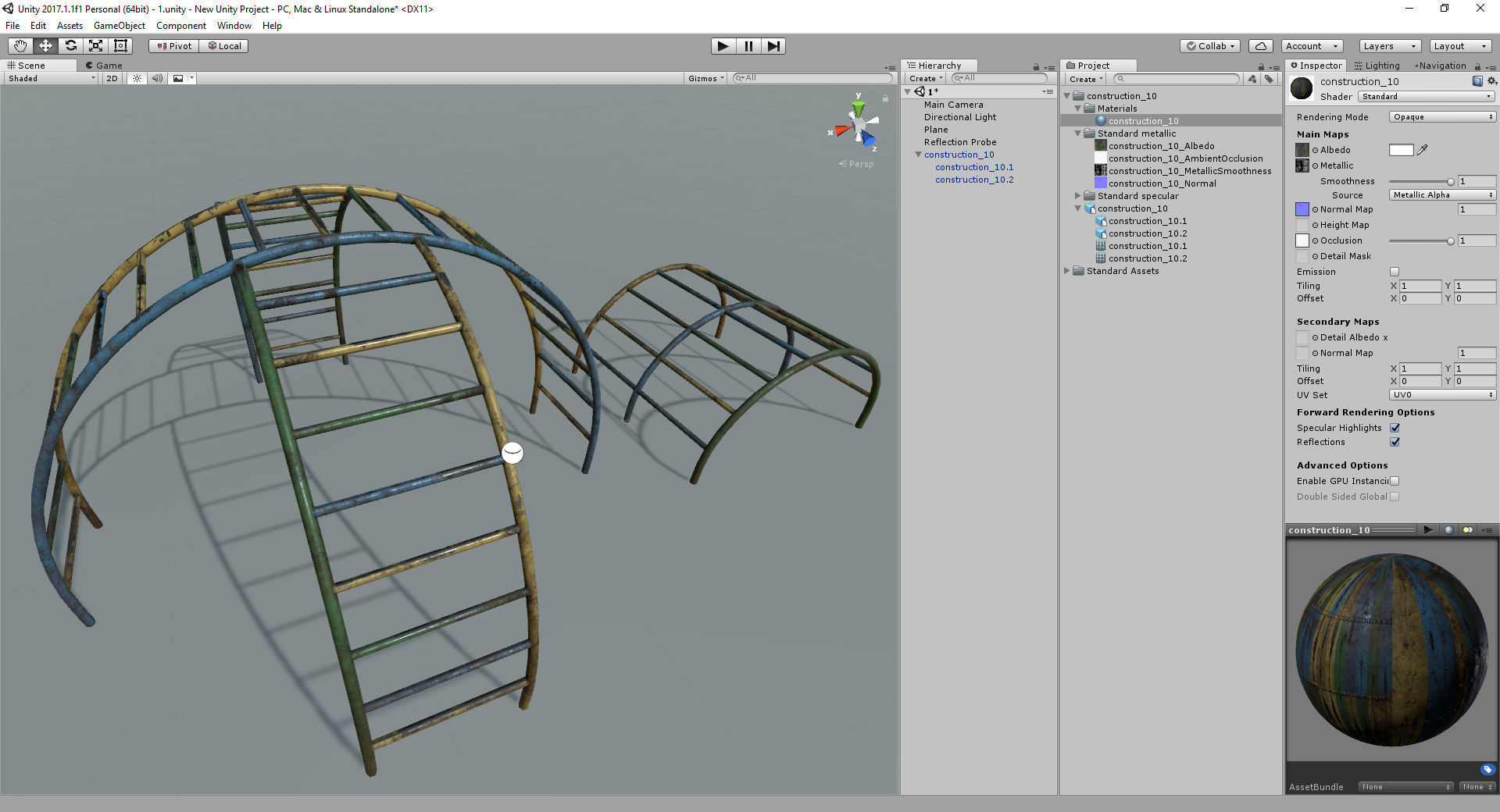 Old Soviet Playground set Low-poly 3D model_58