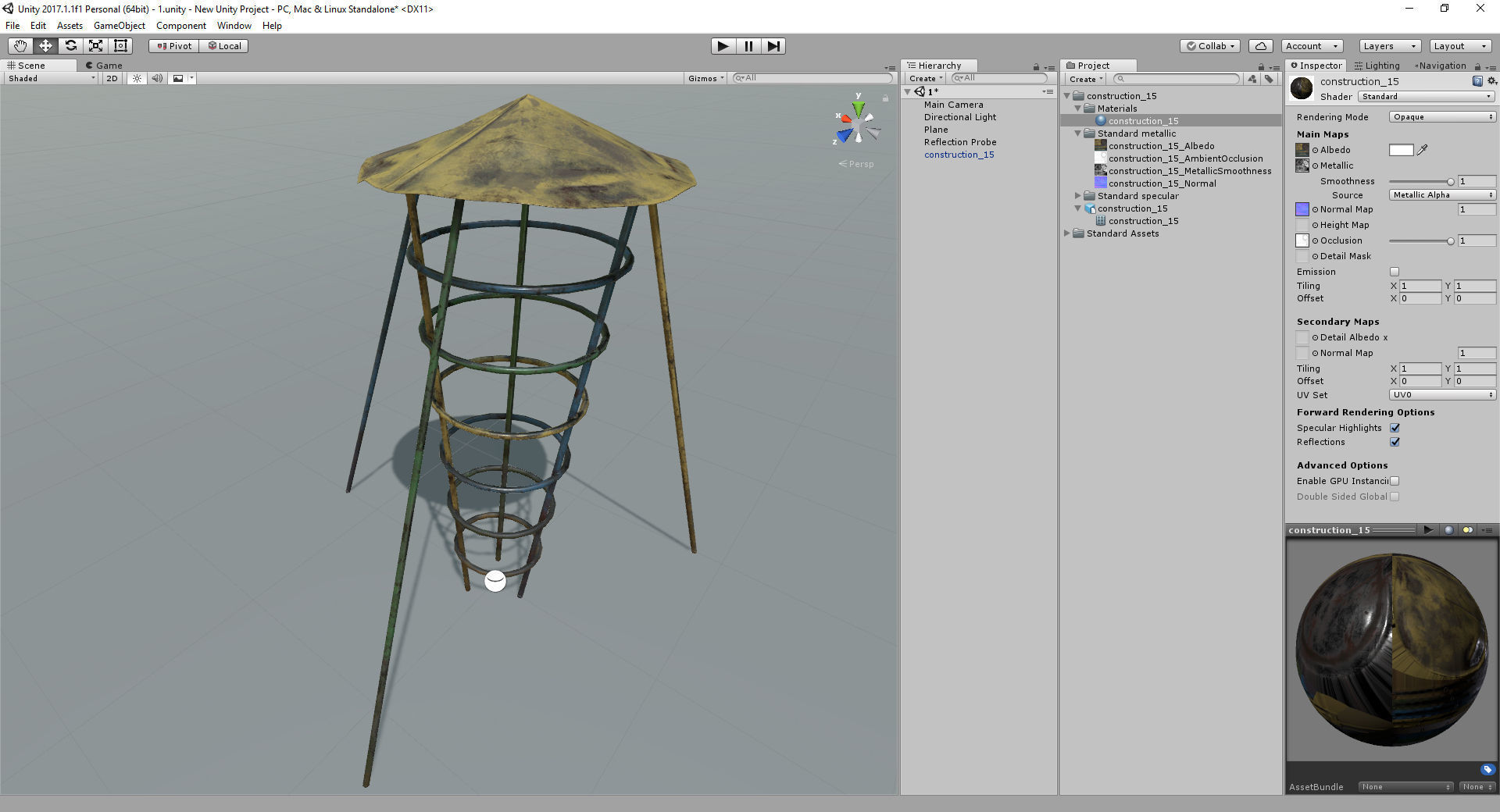 Old Soviet Playground set Low-poly 3D model_85