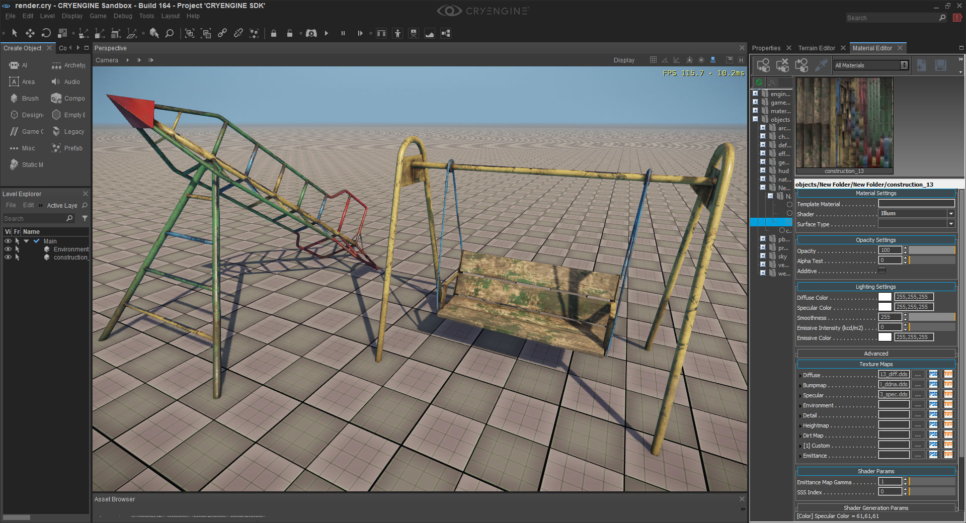 Old Soviet Playground set Low-poly 3D model_71