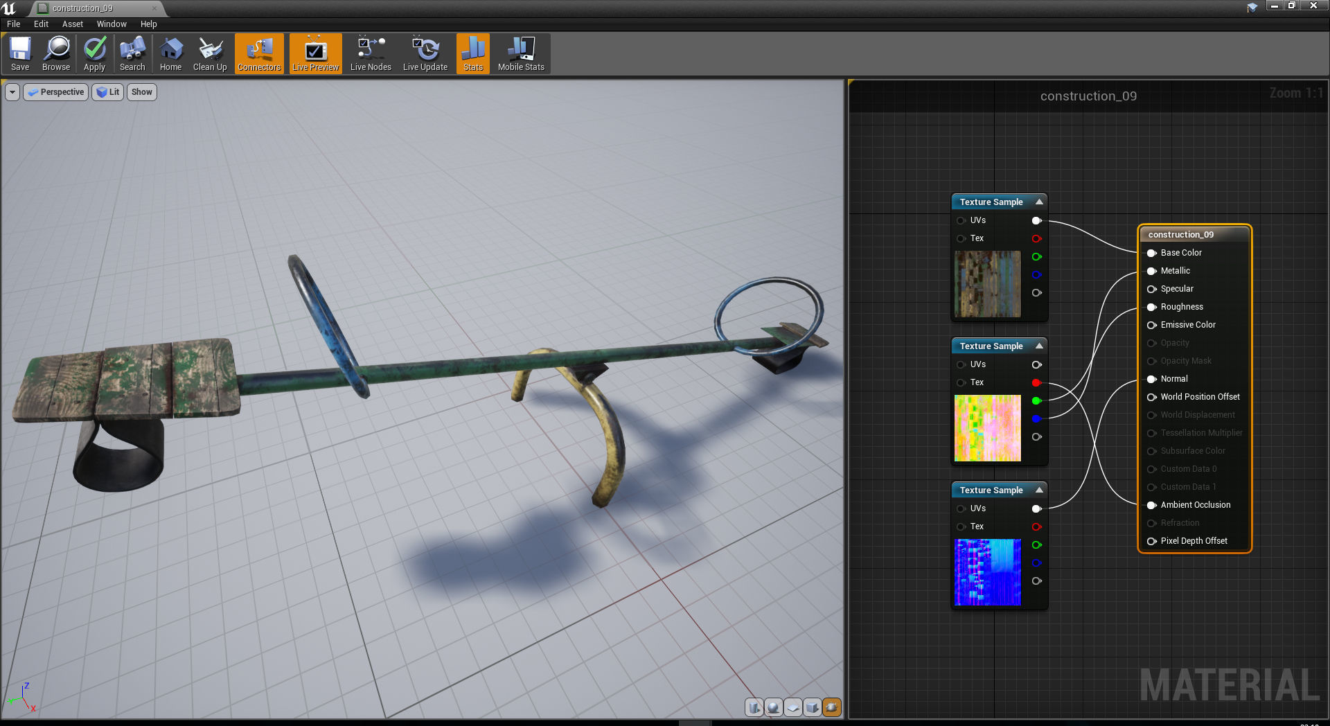 Old Soviet Playground set Low-poly 3D model_50