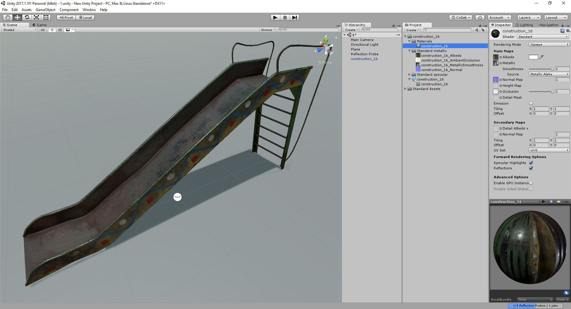 Old Soviet Playground set Low-poly 3D model_90