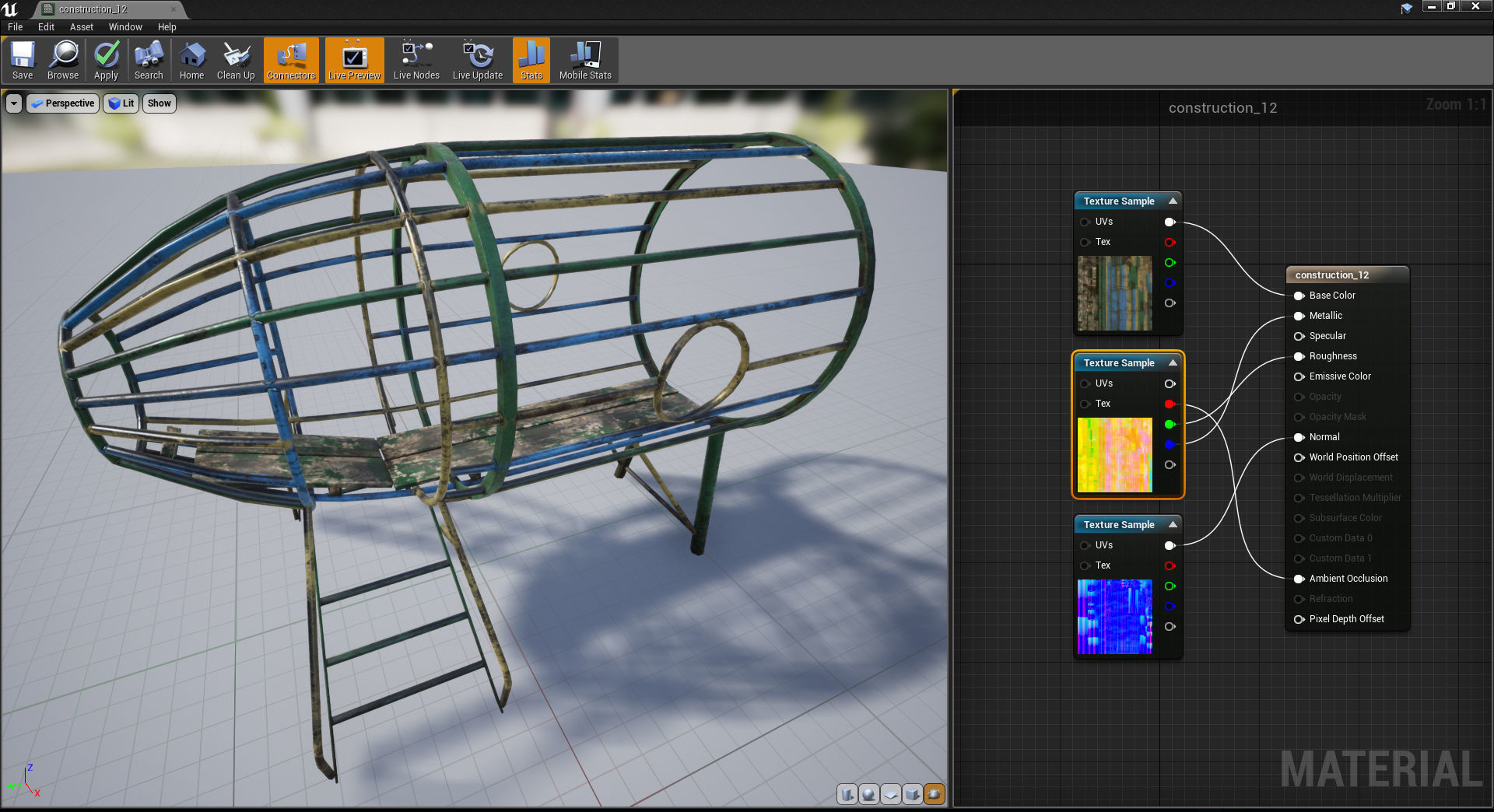 Old Soviet Playground set Low-poly 3D model_67