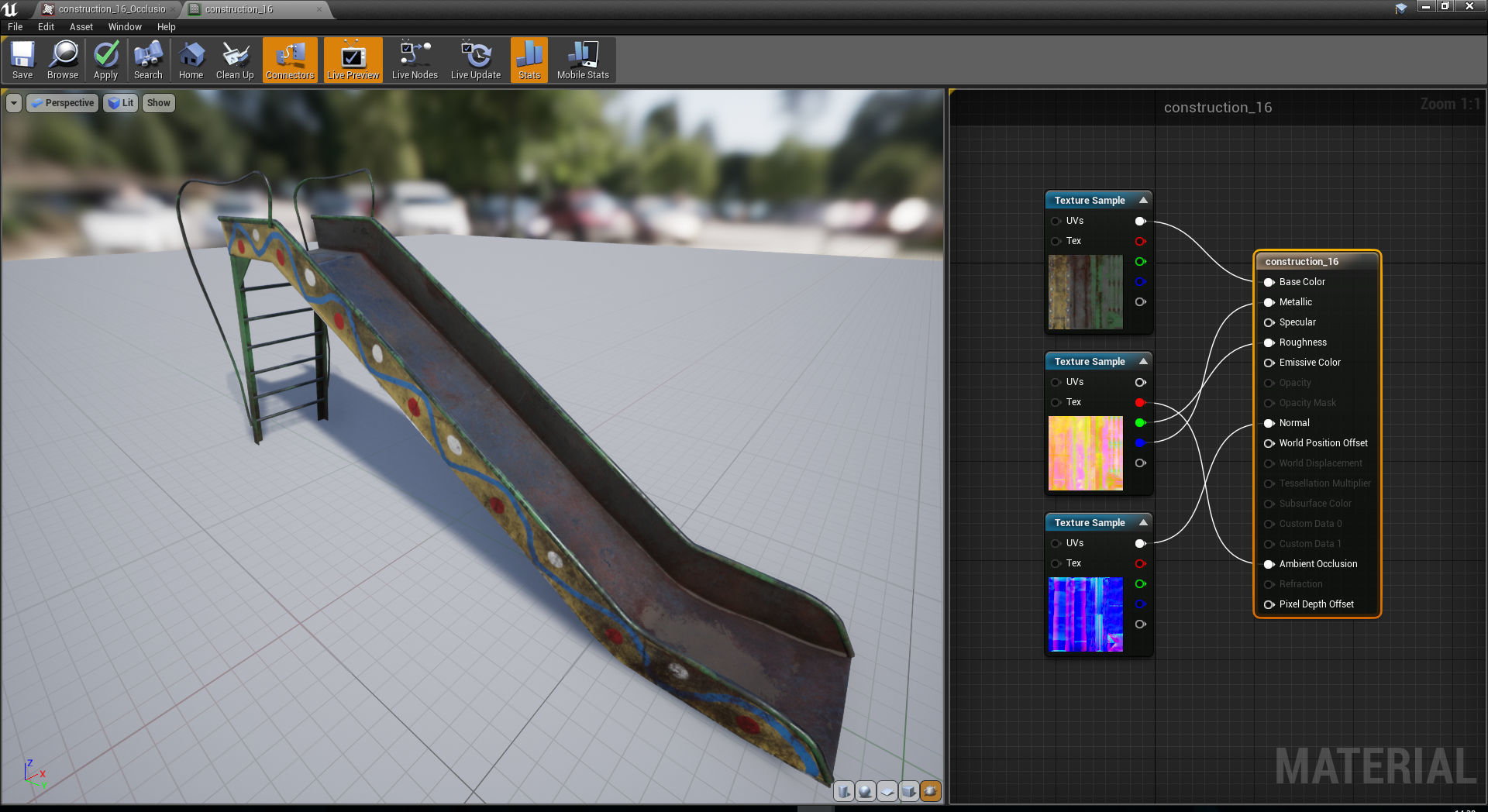 Old Soviet Playground set Low-poly 3D model_89