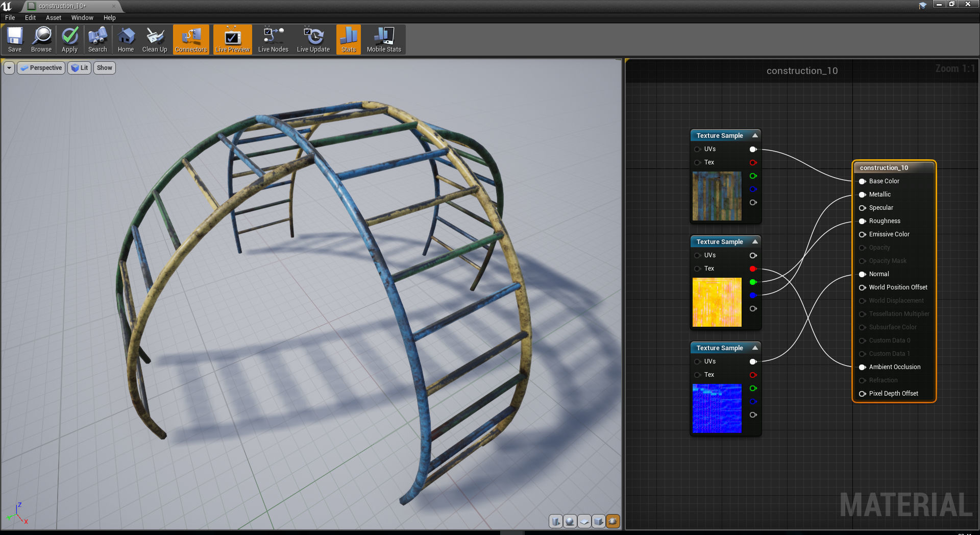 Old Soviet Playground set Low-poly 3D model_55