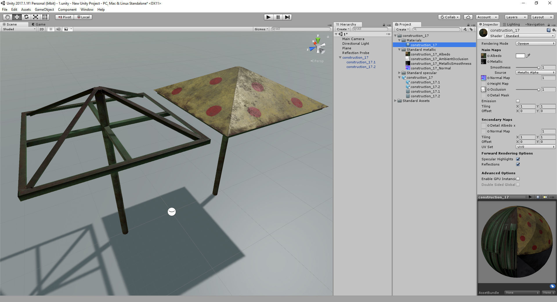 Old Soviet Playground set Low-poly 3D model_97