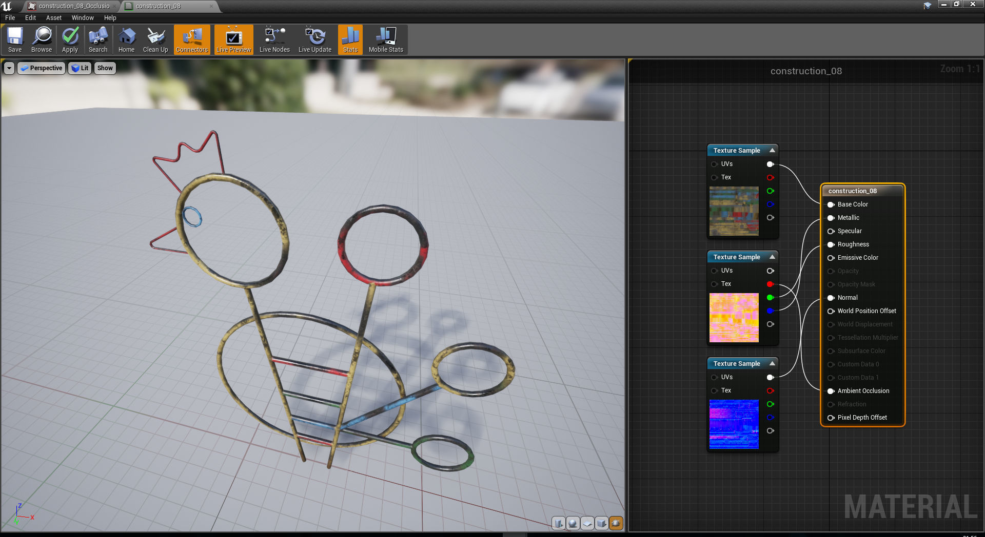 Old Soviet Playground set Low-poly 3D model_44