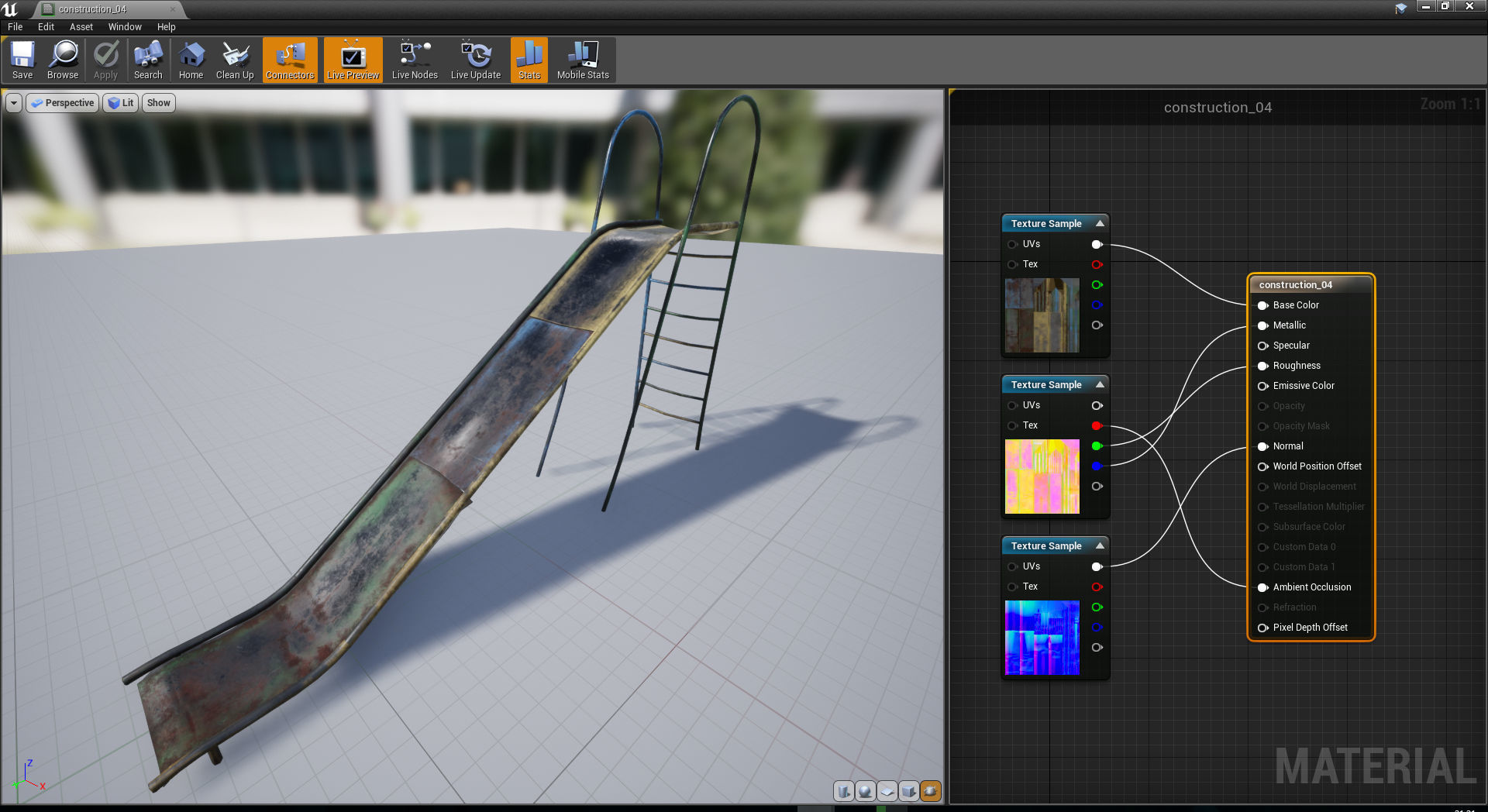Old Soviet Playground set Low-poly 3D model_20