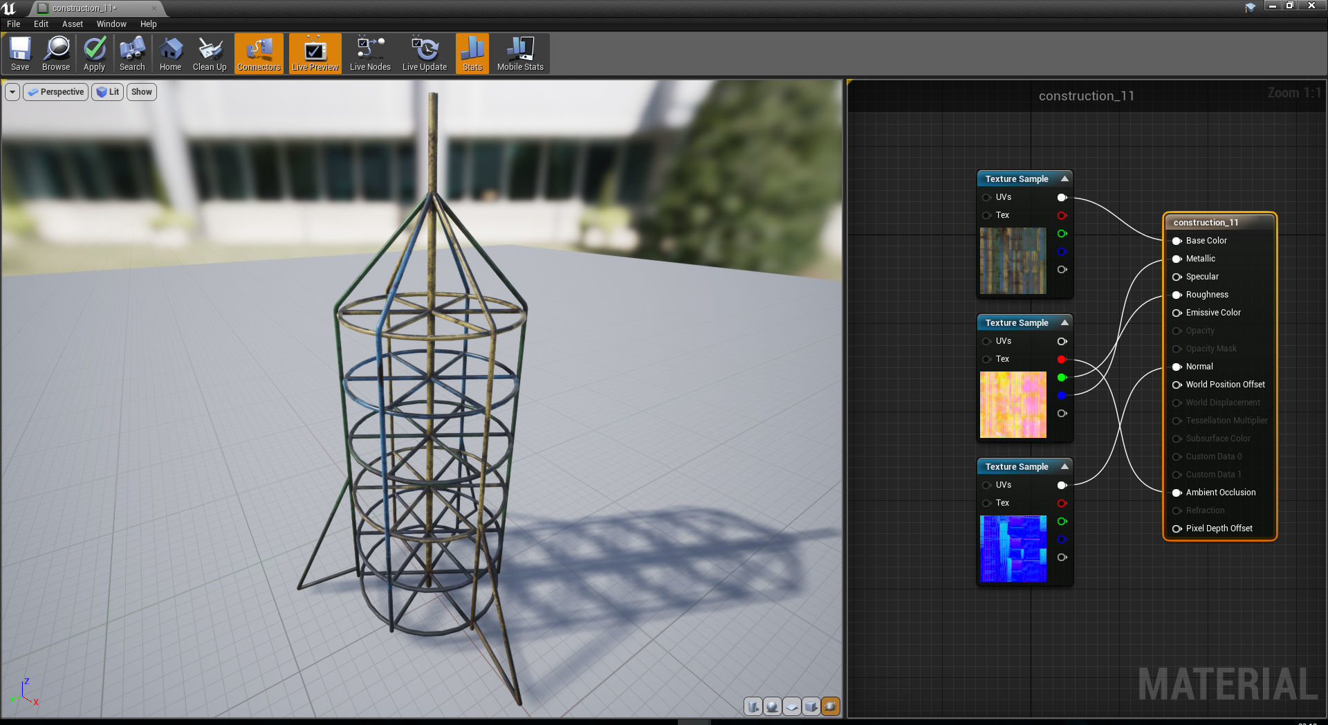 Old Soviet Playground set Low-poly 3D model_61