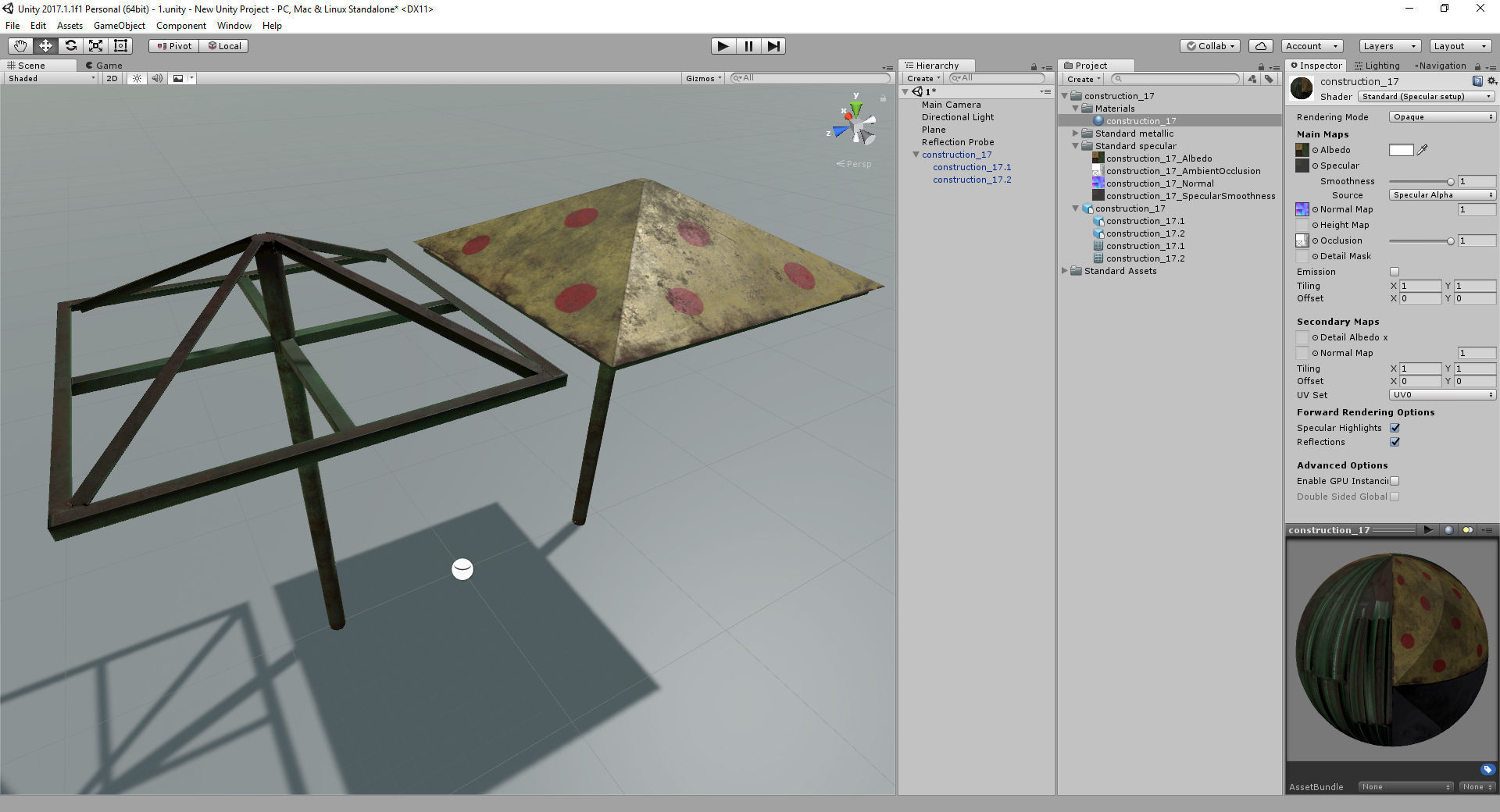 Old Soviet Playground set Low-poly 3D model_96