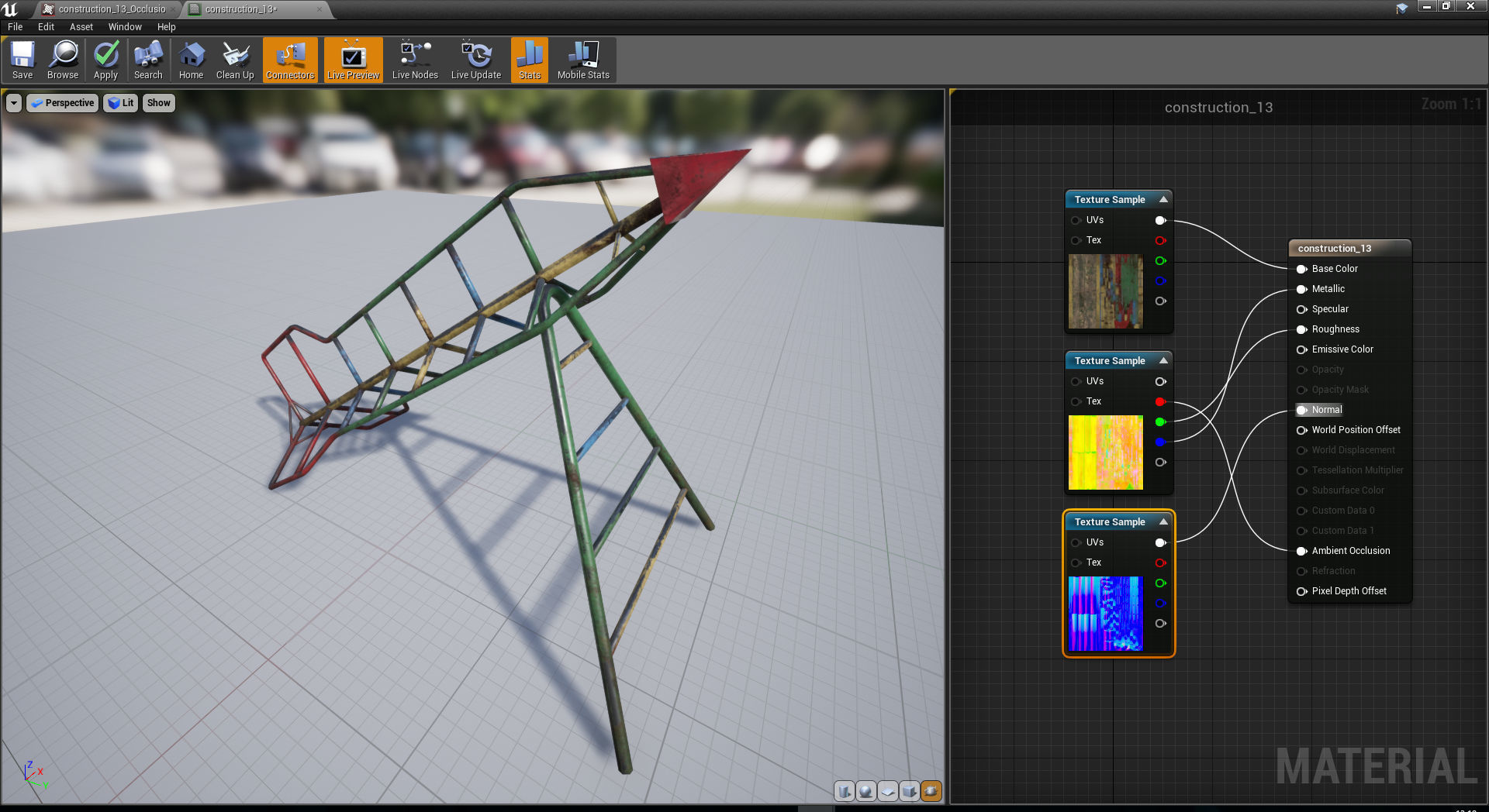 Old Soviet Playground set Low-poly 3D model_73