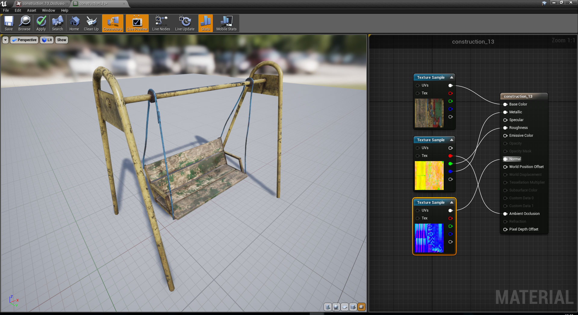 Old Soviet Playground set Low-poly 3D model_72