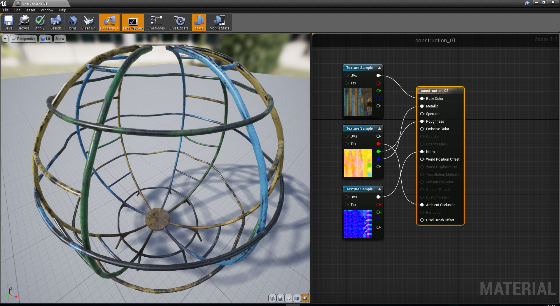 Old Soviet Playground set Low-poly 3D model_3