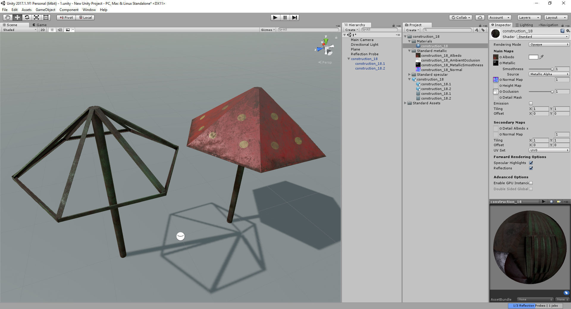 Old Soviet Playground set Low-poly 3D model_102