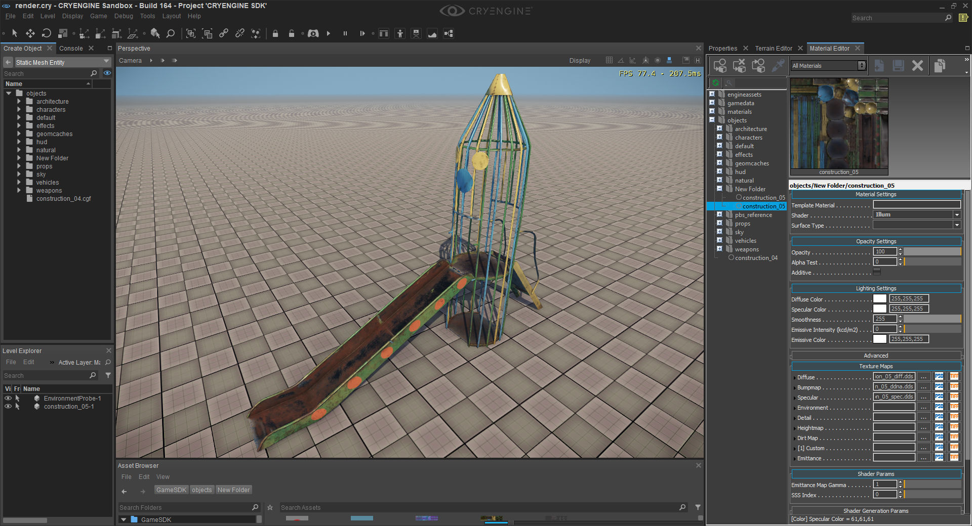 Old Soviet Playground set Low-poly 3D model_24