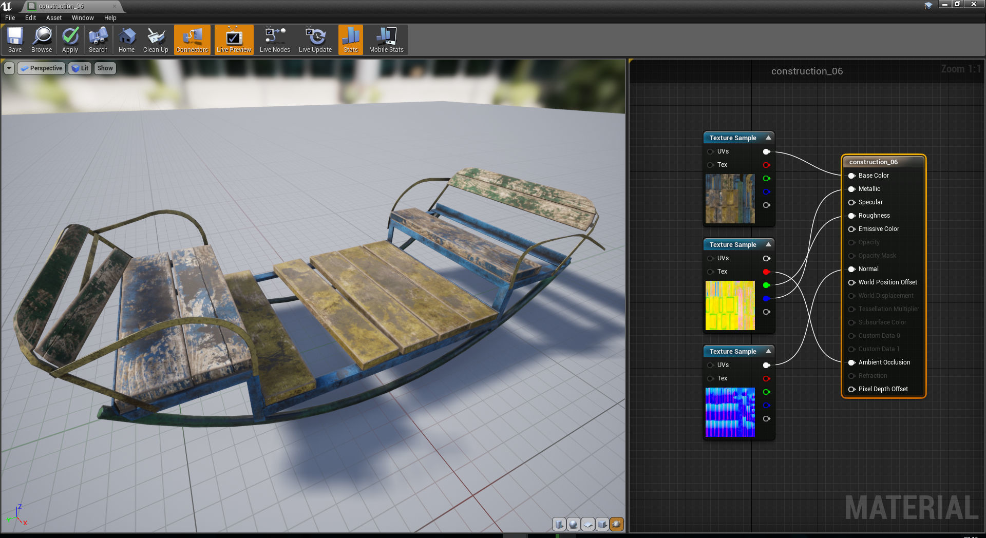 Old Soviet Playground set Low-poly 3D model_30