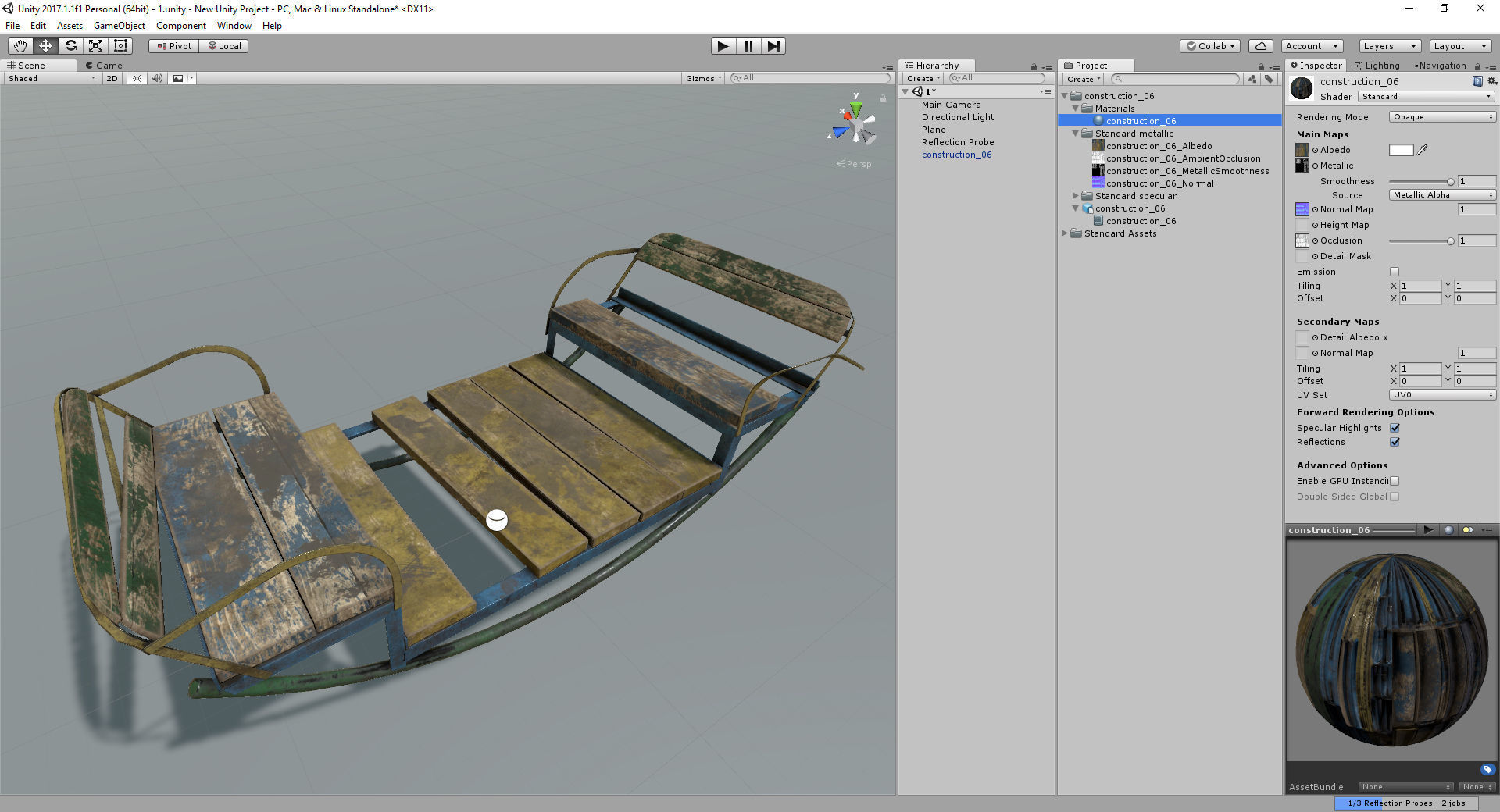 Old Soviet Playground set Low-poly 3D model_32