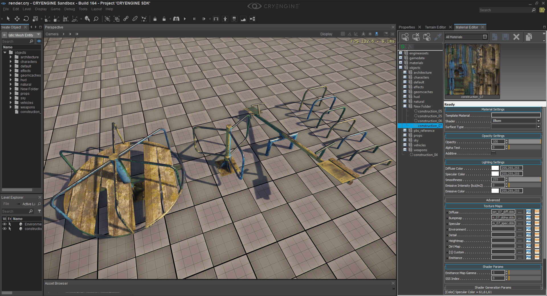 Old Soviet Playground set Low-poly 3D model_34