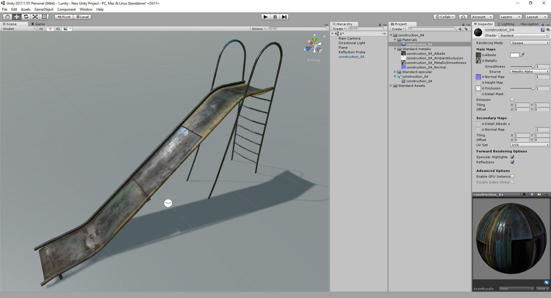 Old Soviet Playground set Low-poly 3D model_21
