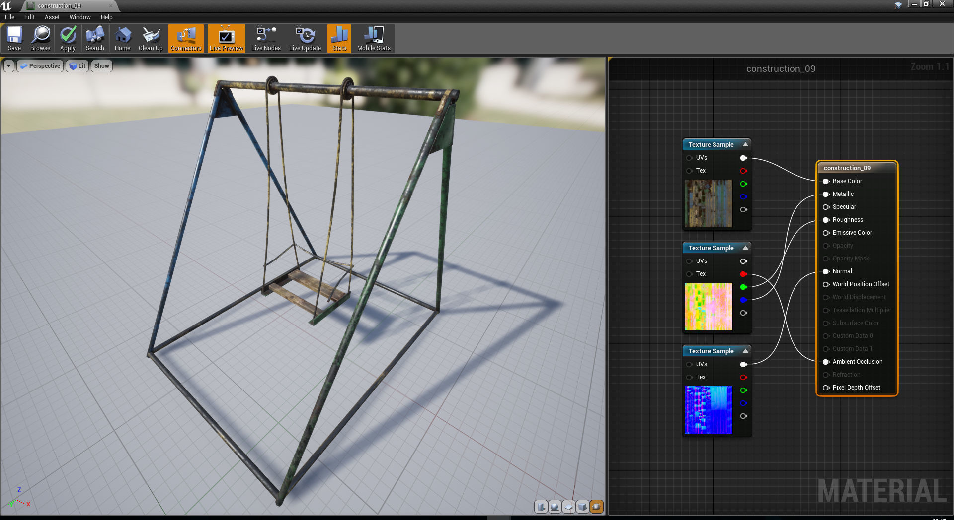 Old Soviet Playground set Low-poly 3D model_49