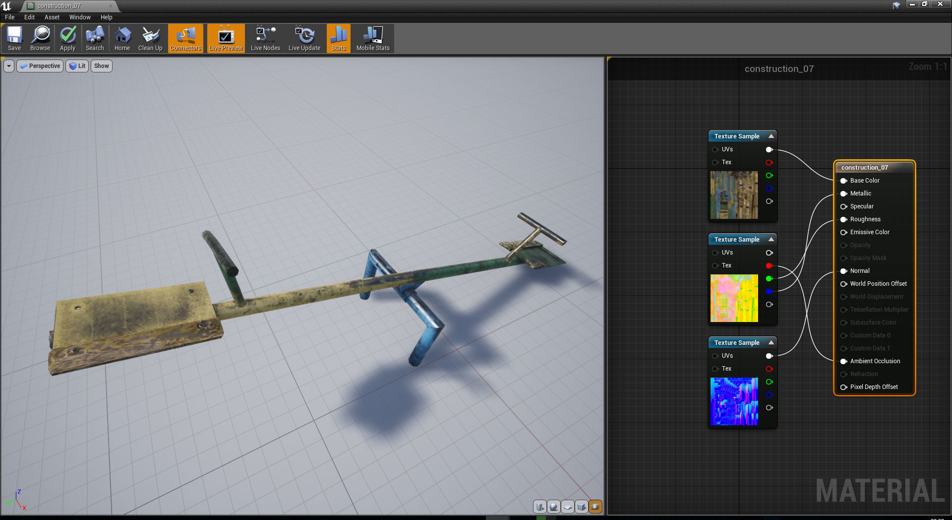 Old Soviet Playground set Low-poly 3D model_36
